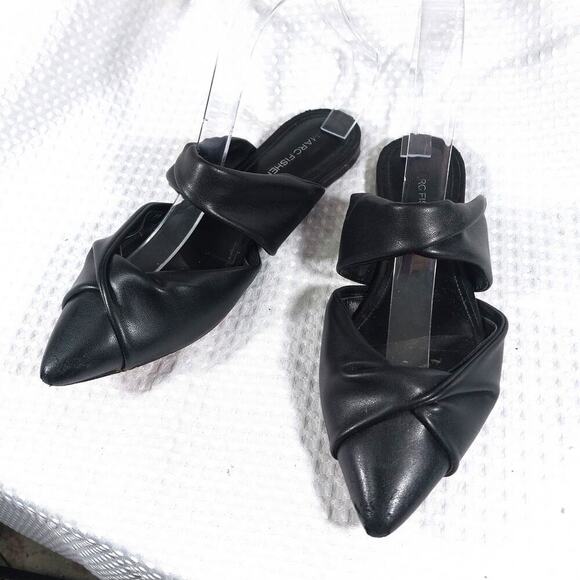 MARC FISHER! BLACK GENUINE LEATHER POINTY TOE, MID STRAP SLIP-ON FLATS! SZ 6.5M - Picture 10 of 10